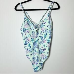 LA Hearts Blue Floral One Piece
